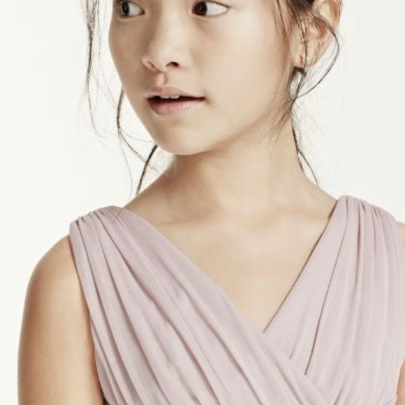 David’s Bridal long Junior Bride dress 18, Steel Blue - Picture 5 of 5